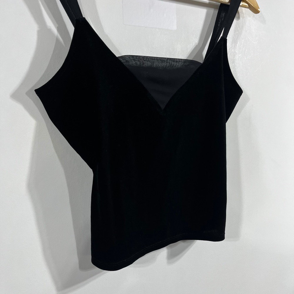 Talbots VTG 90s Old Money Euro Summer Dainty Velvet Cami Tank Top Womens Medium - Picture 2 of 9